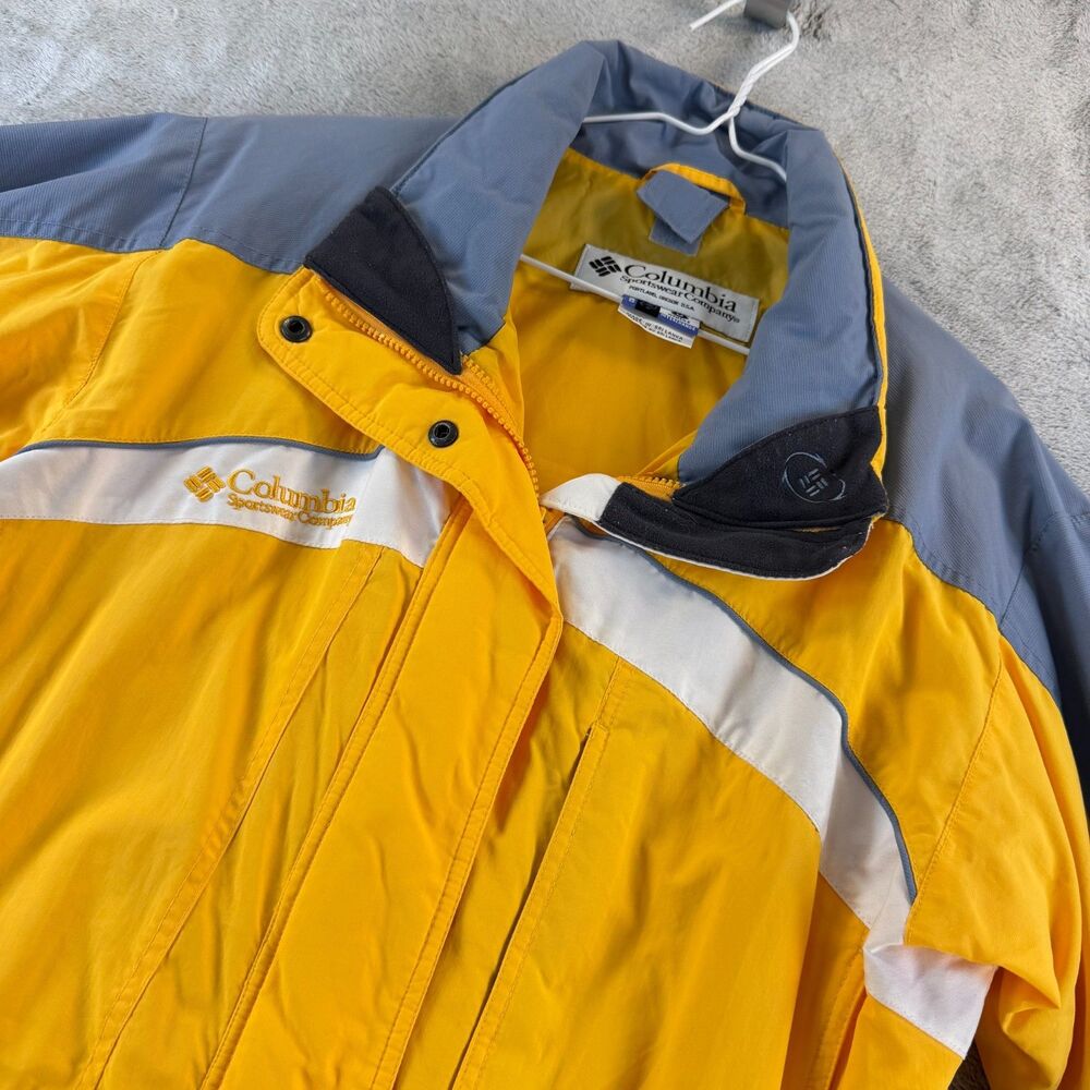 Columbia Interchange Shell Jacket Womens M Yellow Gray Ski Coat